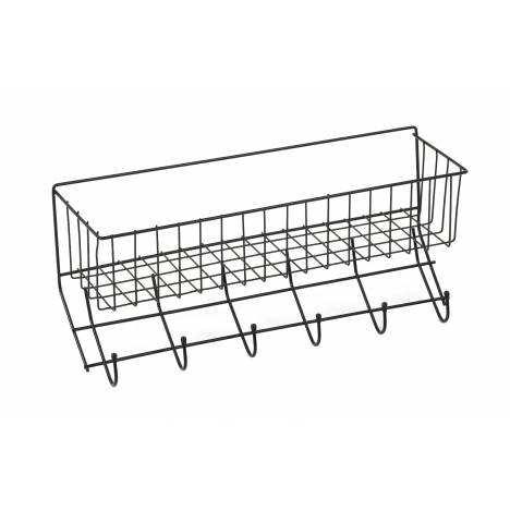 Equi-Essentials Wire 6-Hook Rack with Basket