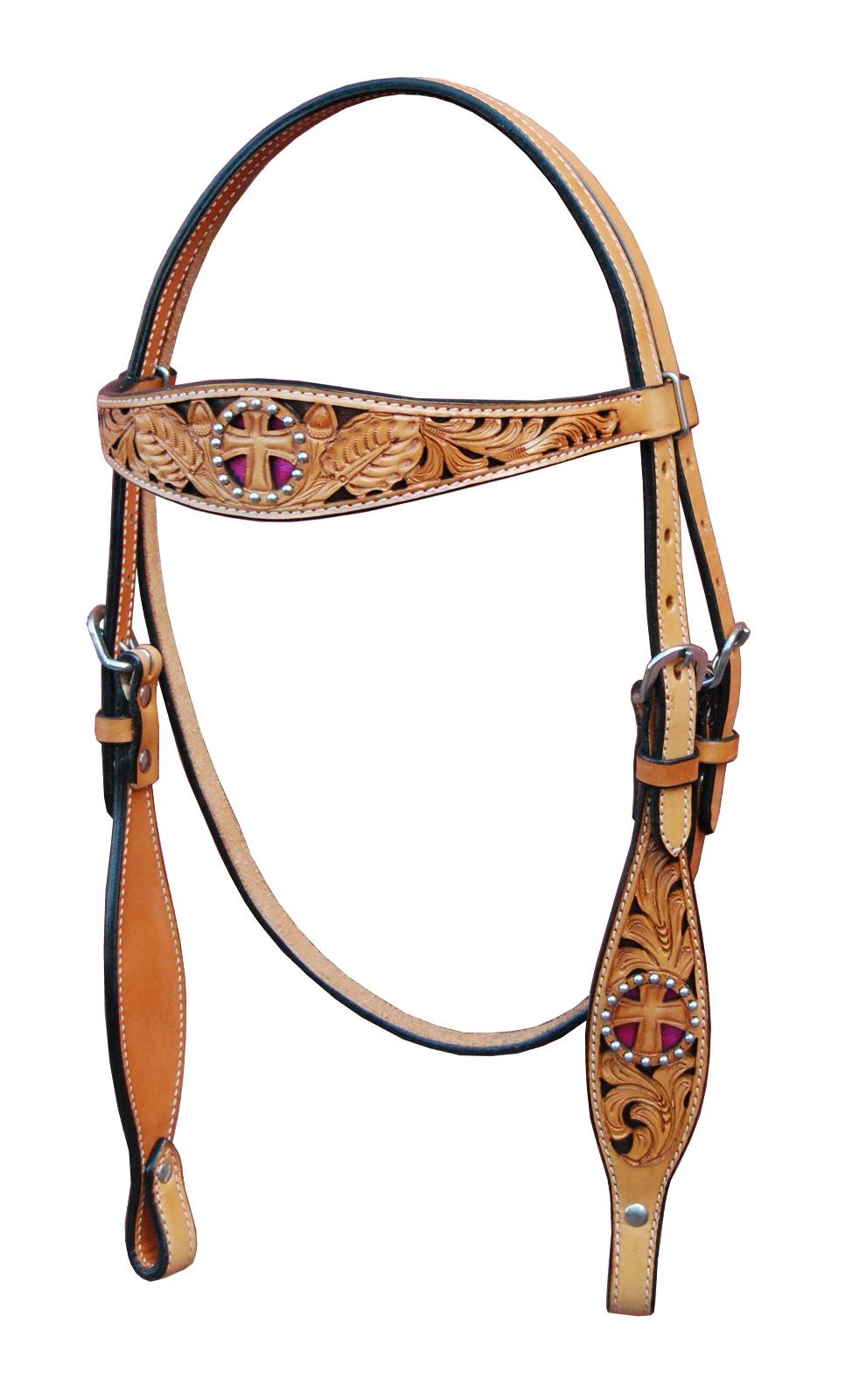 468921PINK HRSE Turn-Two Browband Headstall - St. Christopher sku 468921PINK HRSE
