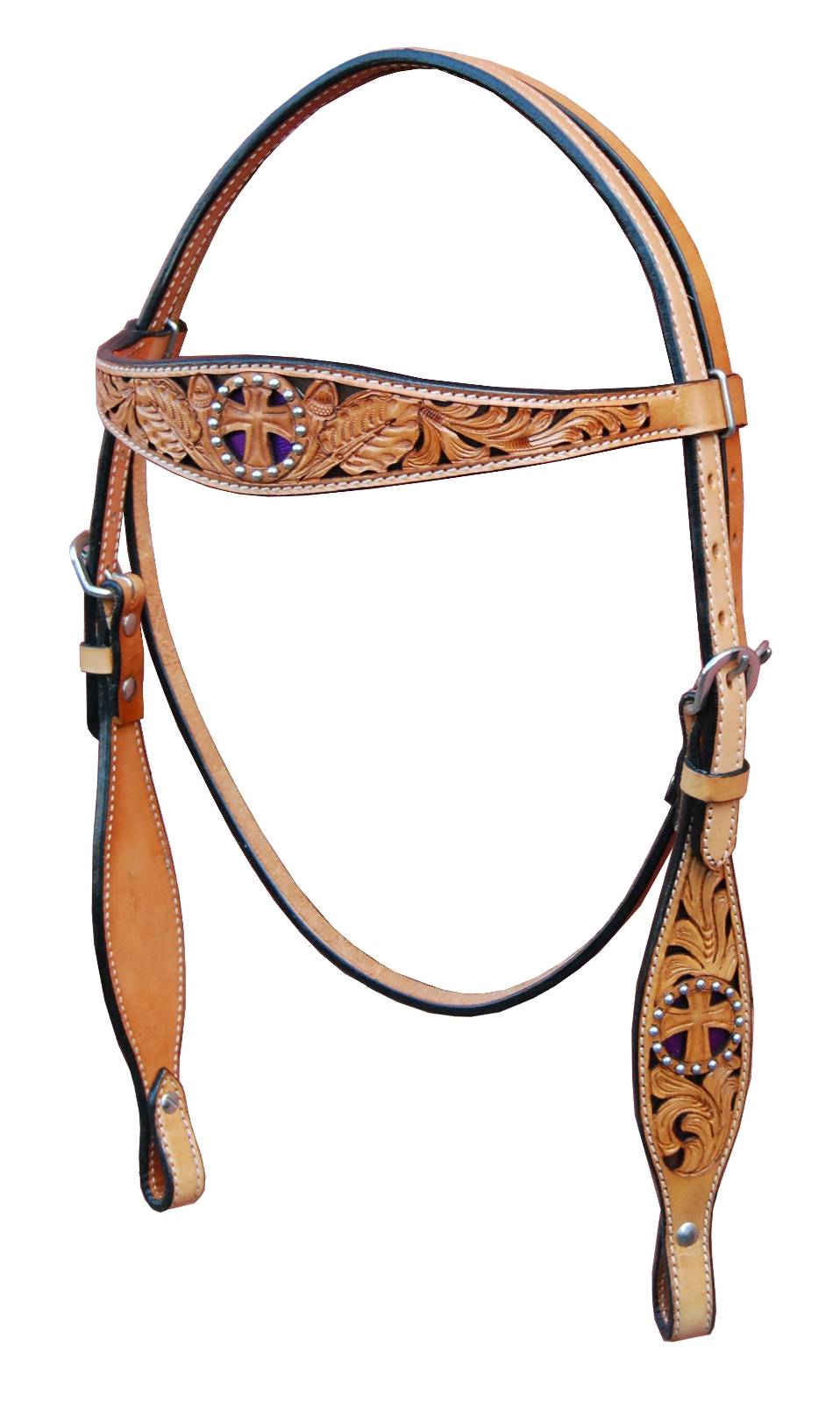 468921PUR HRSE Turn-Two Browband Headstall - St. Christopher sku 468921PUR HRSE