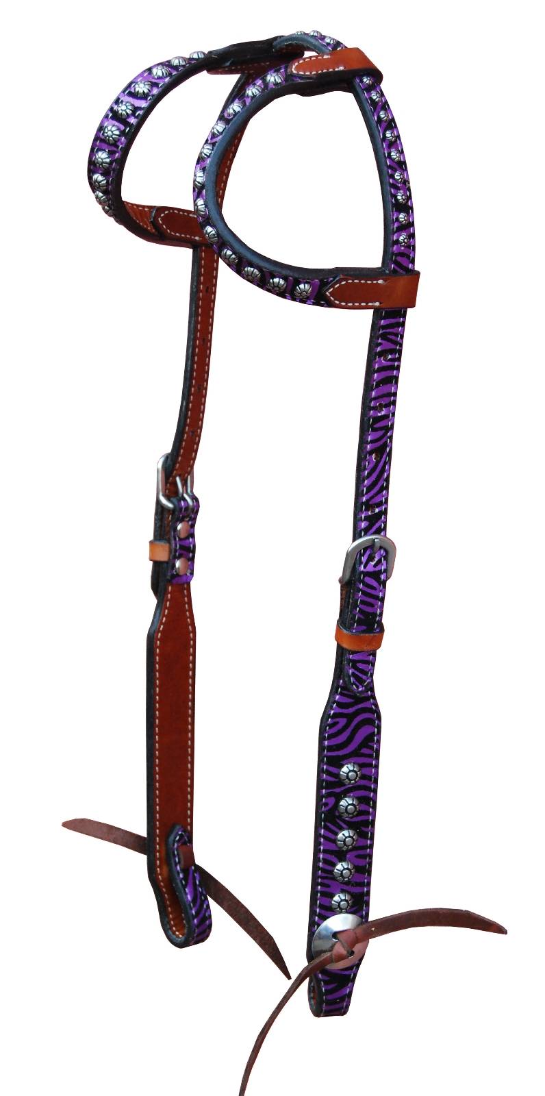 468858PUR HRSE Turn-Two Double Ear Headstall - Chasing Wild sku 468858PUR HRSE