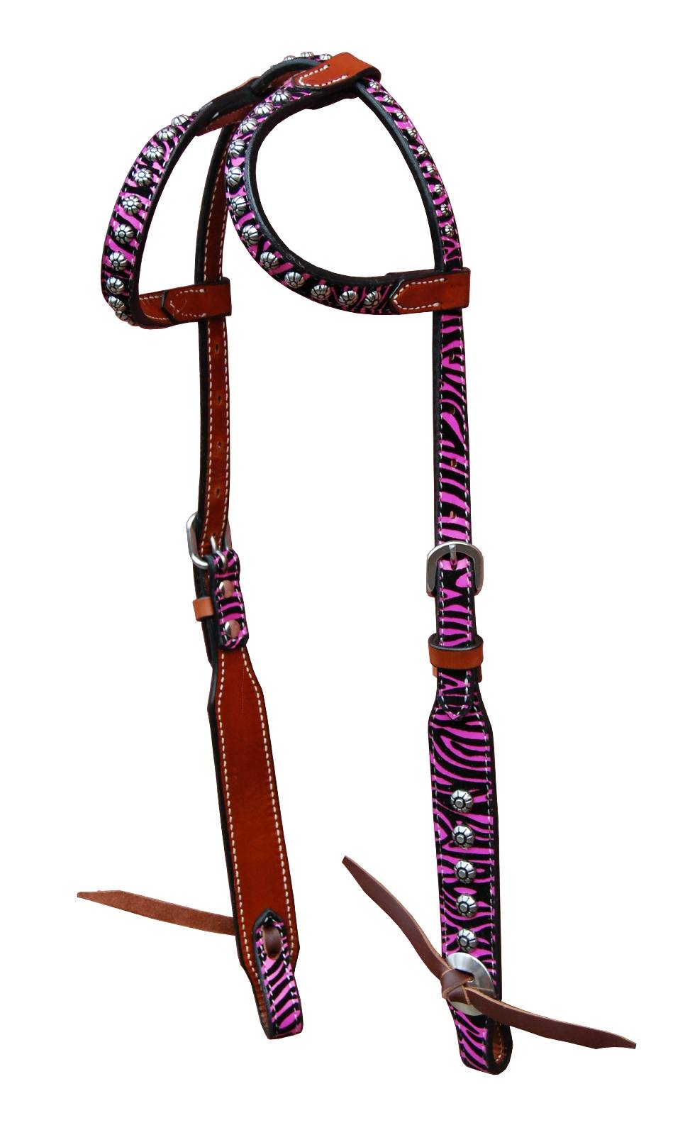 468858PINK HRSE Turn-Two Double Ear Headstall - Chasing Wild sku 468858PINK HRSE