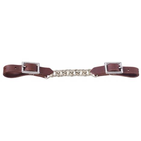 Tough-1 Harness Leather Curb with Flat Chain