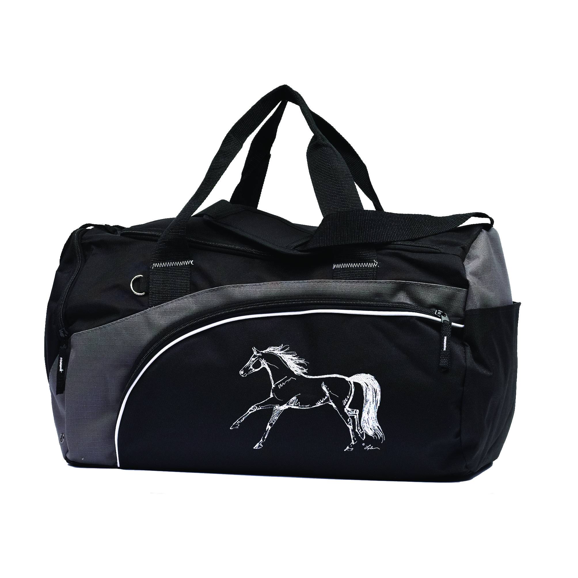 Kelley Duffle Bag with Horse - Black