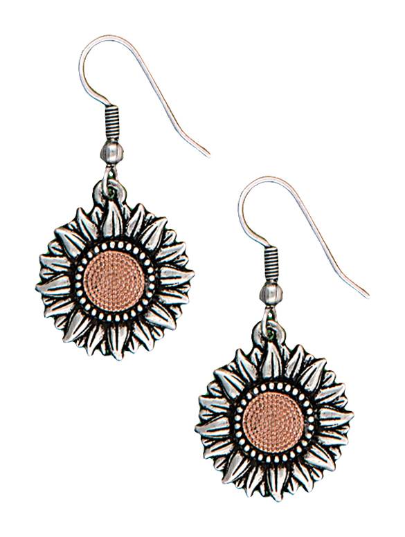 Montana Silversmiths Ring Of Fire Sunflower Dangle Earrings