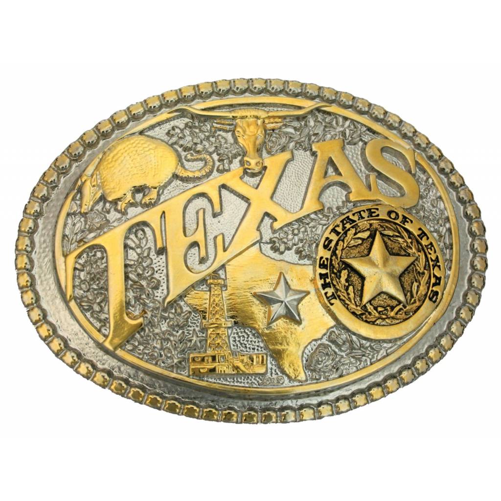 Montana Silversmiths Modern Texas Two Tone Attitude Belt Buckle