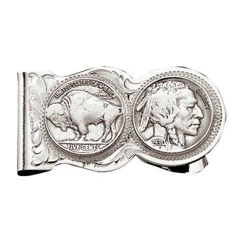 Montana Silversmiths Buffalo Indian Nickel Scalloped Money Clip