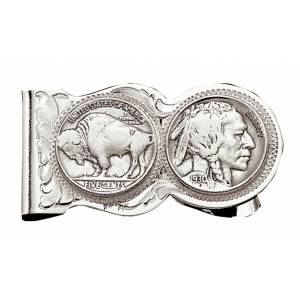 Montana Silversmiths Buffalo Indian Nickel Scalloped Money Clip