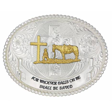 Montana Silversmiths Faith And Wisdom Western Belt Buckle with Christian Cowboy