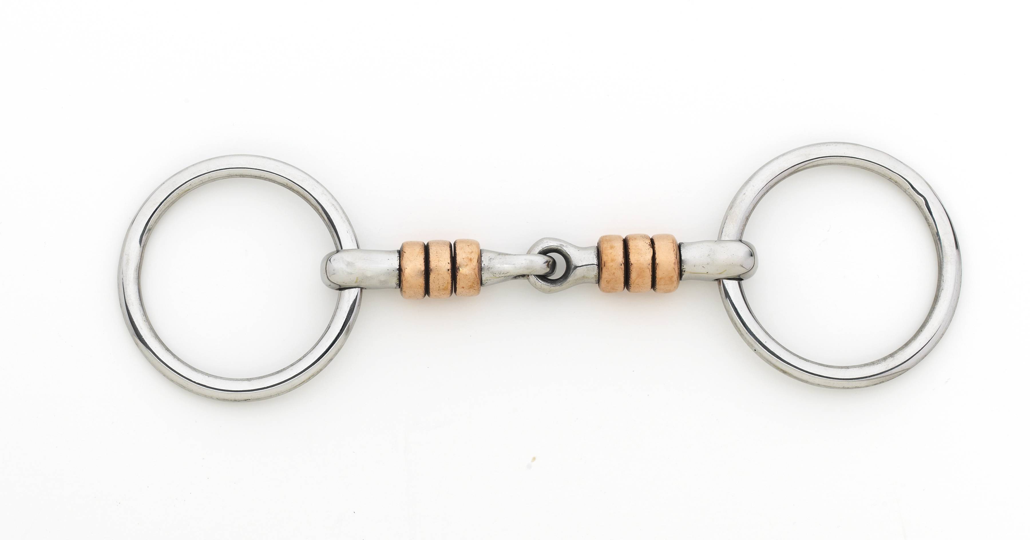 Turn-Two Stainless Steel Copper Ring Snaffle Flat O-Ring Bit