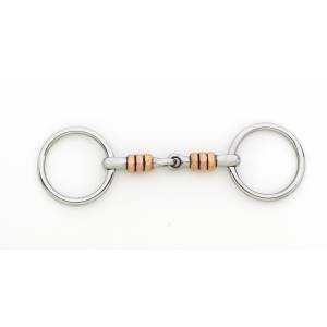 Turn-Two Stainless Steel Copper Ring Snaffle Flat O-Ring Bit