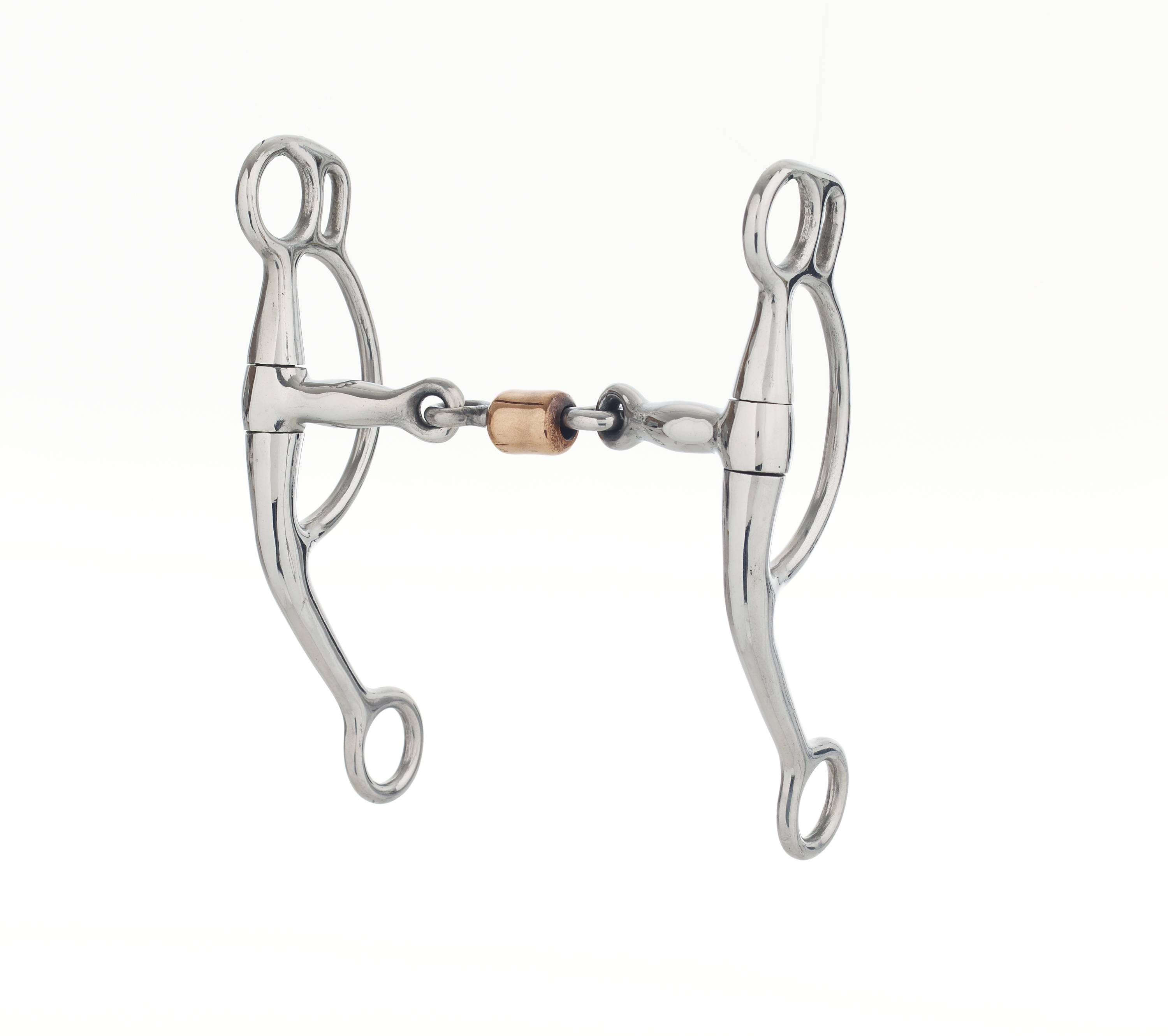 Turn-Two Stainless Steel 3-Piece Copper Roller Double Rein Bit