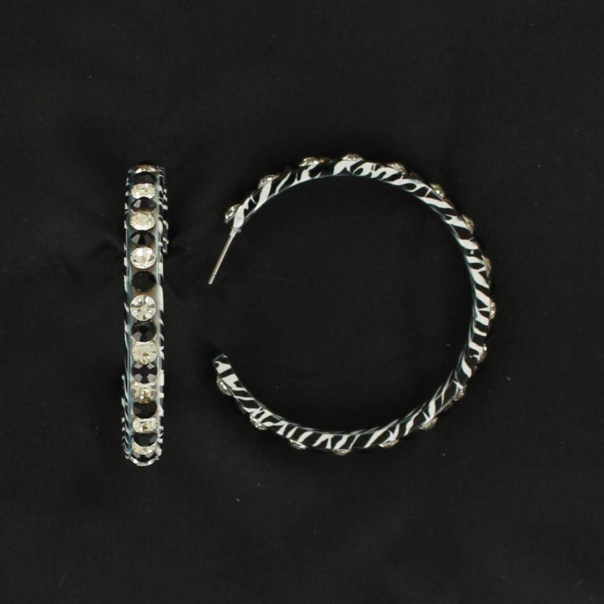 5-667084 Blazin Roxx Zebra Crystal Hoop Earrings sku 5-667084