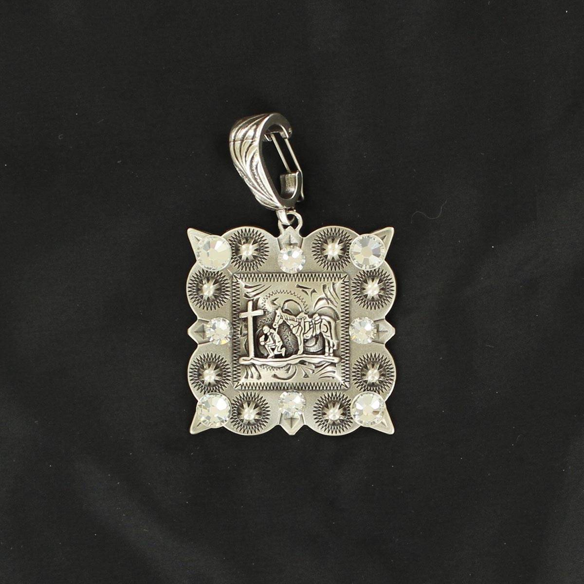 5-667103 Western Charm Cowboy Cross Printed Square Pendant sku 5-667103