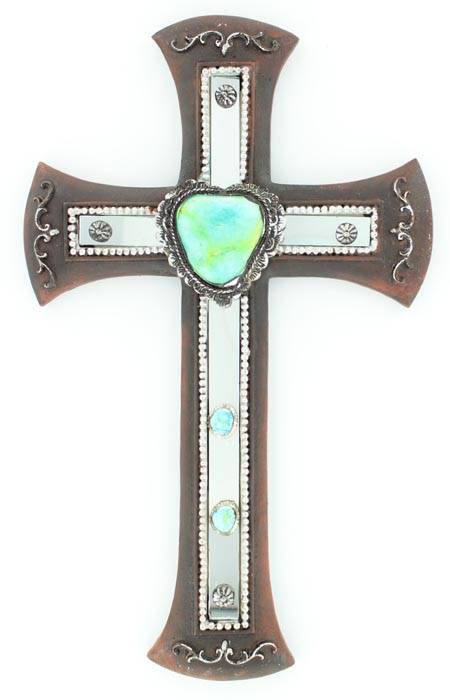 5-667908 Western Moments Wall Cross with  Stones sku 5-667908