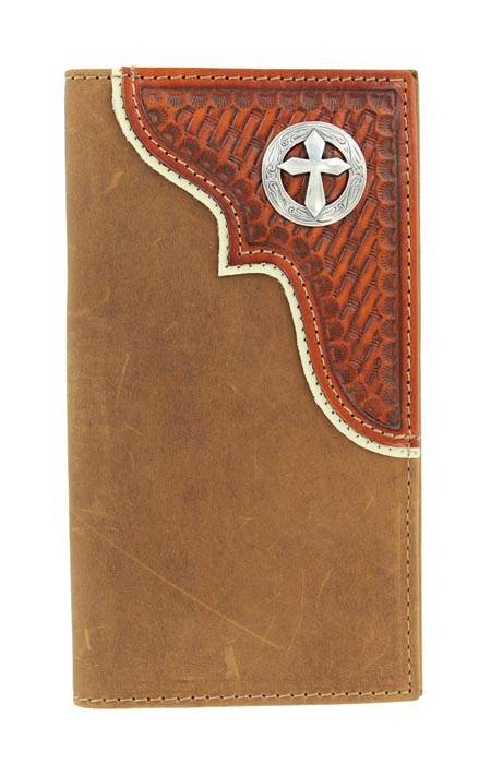 5-668174 Nocona Mens BasketweaveTrim Wallet sku 5-668174