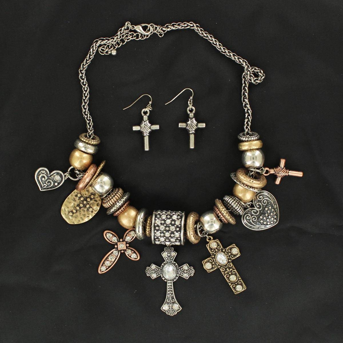 5-668234 Blazin Roxx Multi Cross Charm & Bead Bracelet sku 5-668234