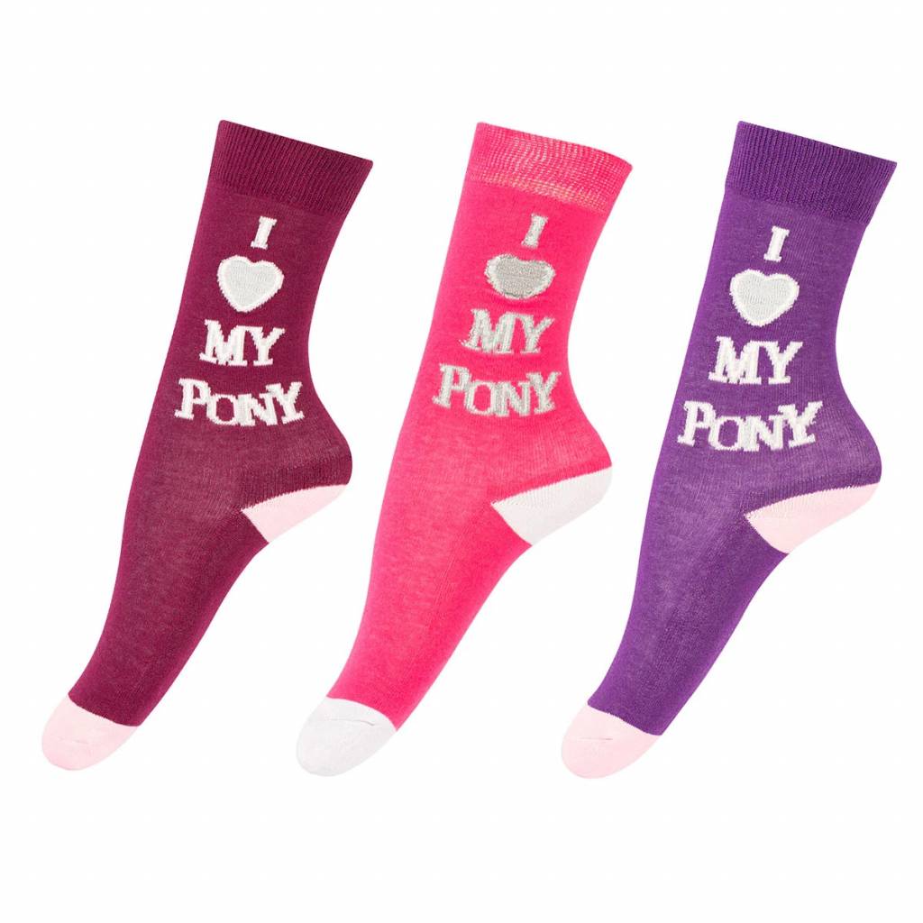 Tuffrider I Love My Pony Socks - Kids, 3 Pk