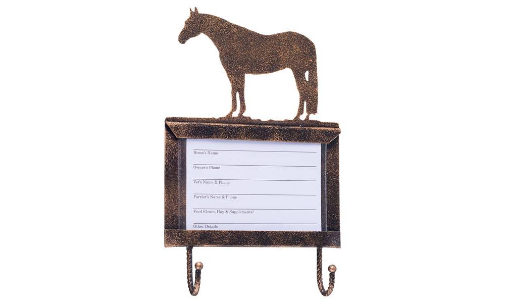 Tough1 Deluxe Stall Card Holder with Hooks Quarter Horse