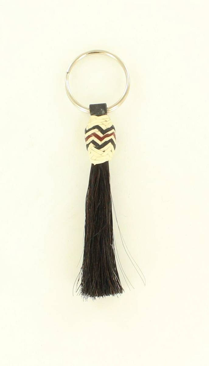 M & F Western Horsehair tassel/rawhide Key Ring