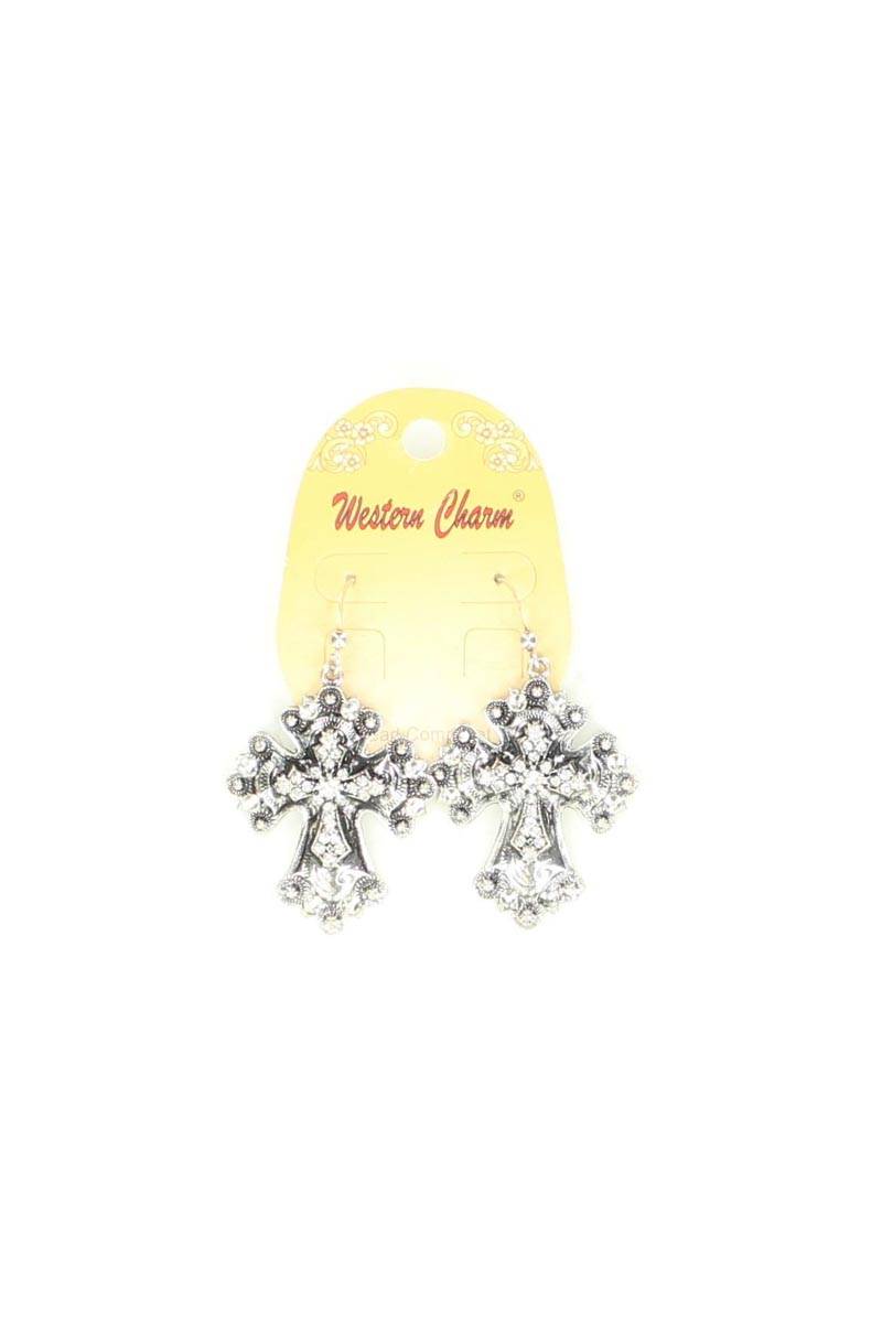 5-676276 Blazin Roxx Cross Berry Crystal Earrings sku 5-676276