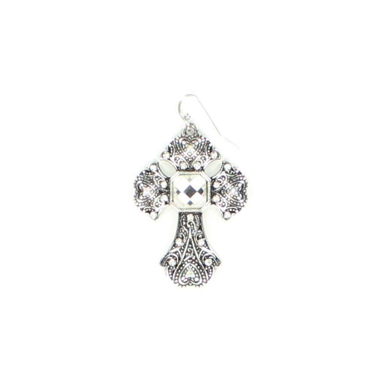 Blazin Roxx Square Center Cross Earrings