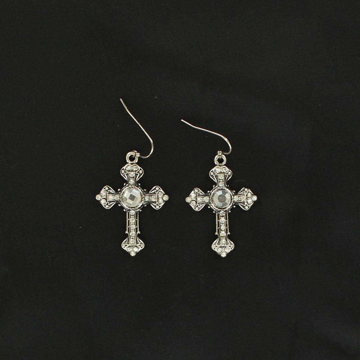 Blazin Roxx Round Center Cross Earrings