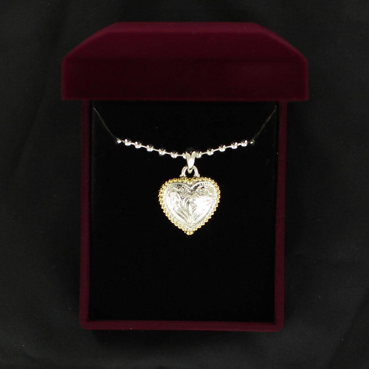 5-676323 Lightning Ridge Heart Bead Edge Necklace sku 5-676323