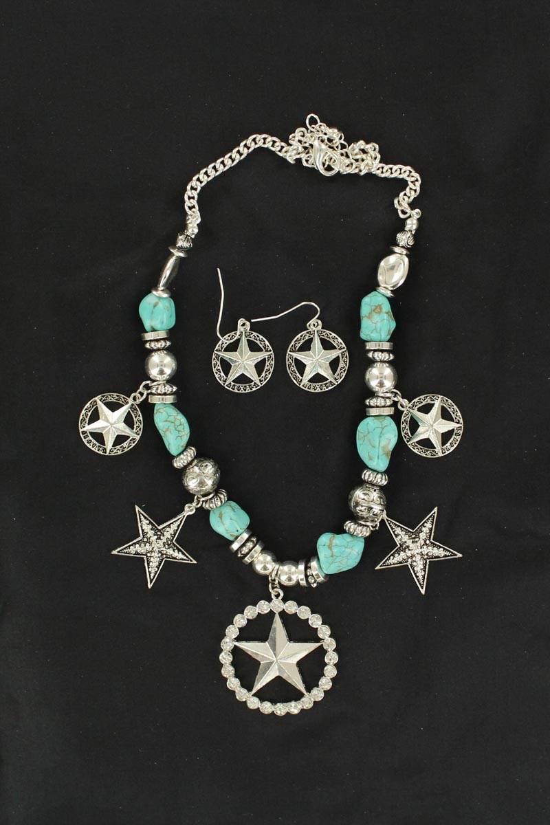 Blazin Roxx Star Charm & Stone Necklace Set