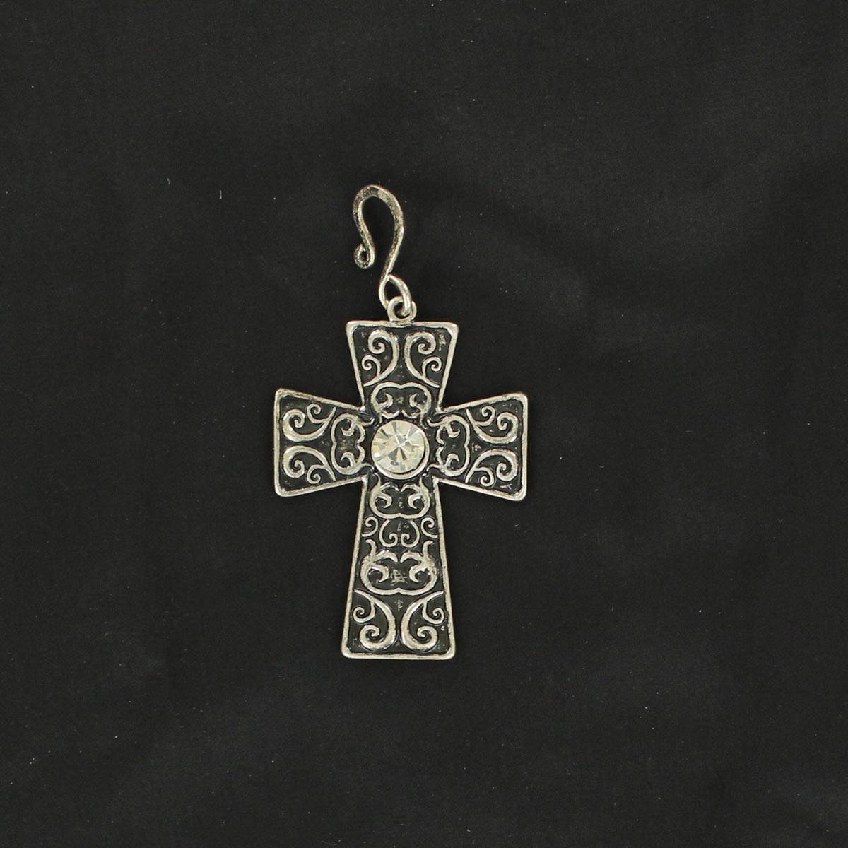 5-676391 Blazin Roxx Rhinestone Silver Cross Pendant sku 5-676391