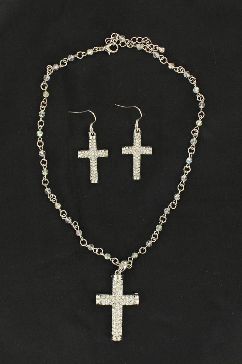 Blazin Roxx Jeweled Cross Jewelry Set