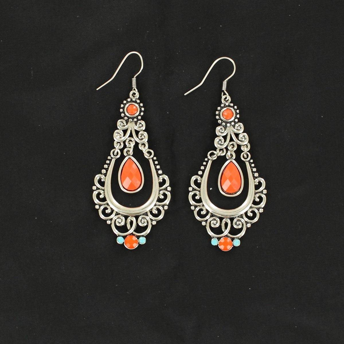 Blazin Roxx Scroll Chandelier Earrings