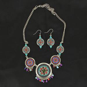 Blazin Roxx Colorful Concho Necklace Set