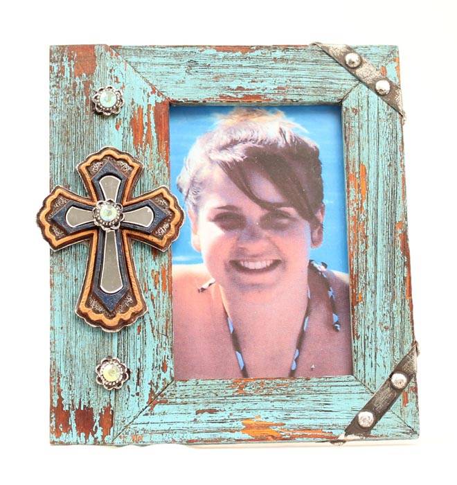 Western Moments Cross/Wood Photo Frame