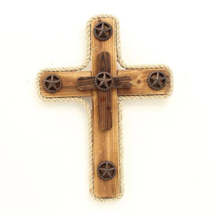 Western Moments Star Wood Wall Cross