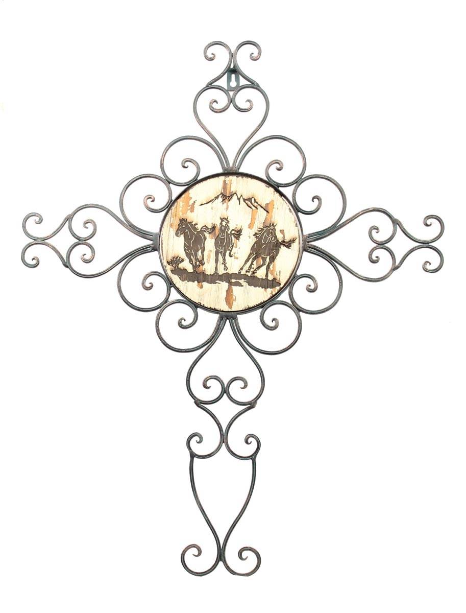 Western Moments Run HorseWire Wall Cross