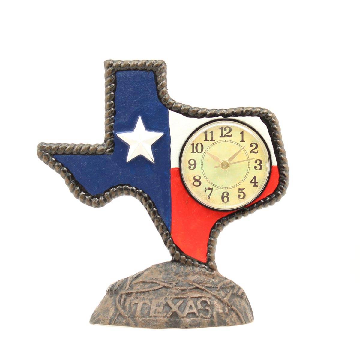 5-676798 Western Moments Texas Cast Iron Desk Clock sku 5-676798