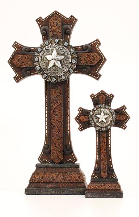 Western Moments Star Concho Table Cross Set