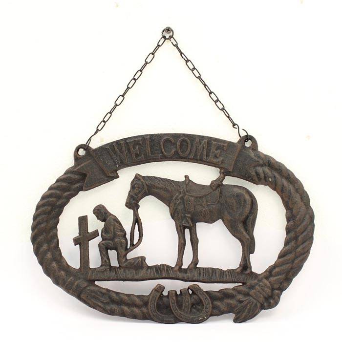 5-676871 Western Moments Cowboy Prayer Welcome Sign sku 5-676871