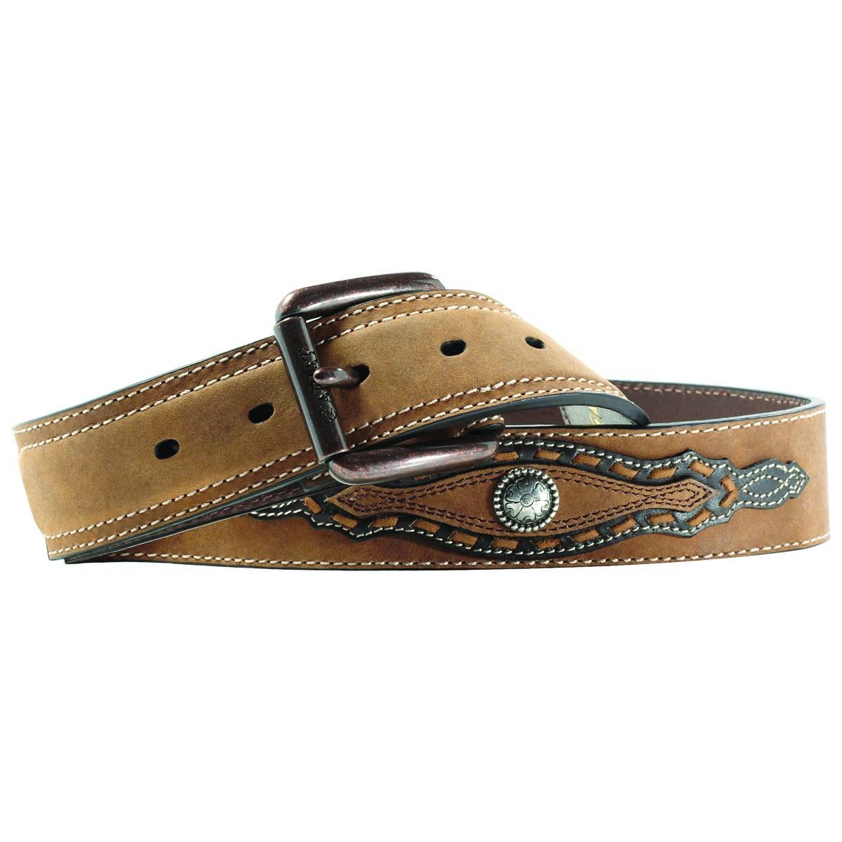 5-677545 Ariat Night Herder Belt - Mens, Bark/Chocolate sku 5-677545