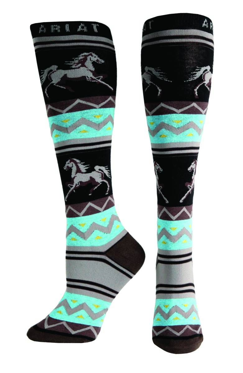 Ariat Apache Knee High Socks - Ladies, Coffee