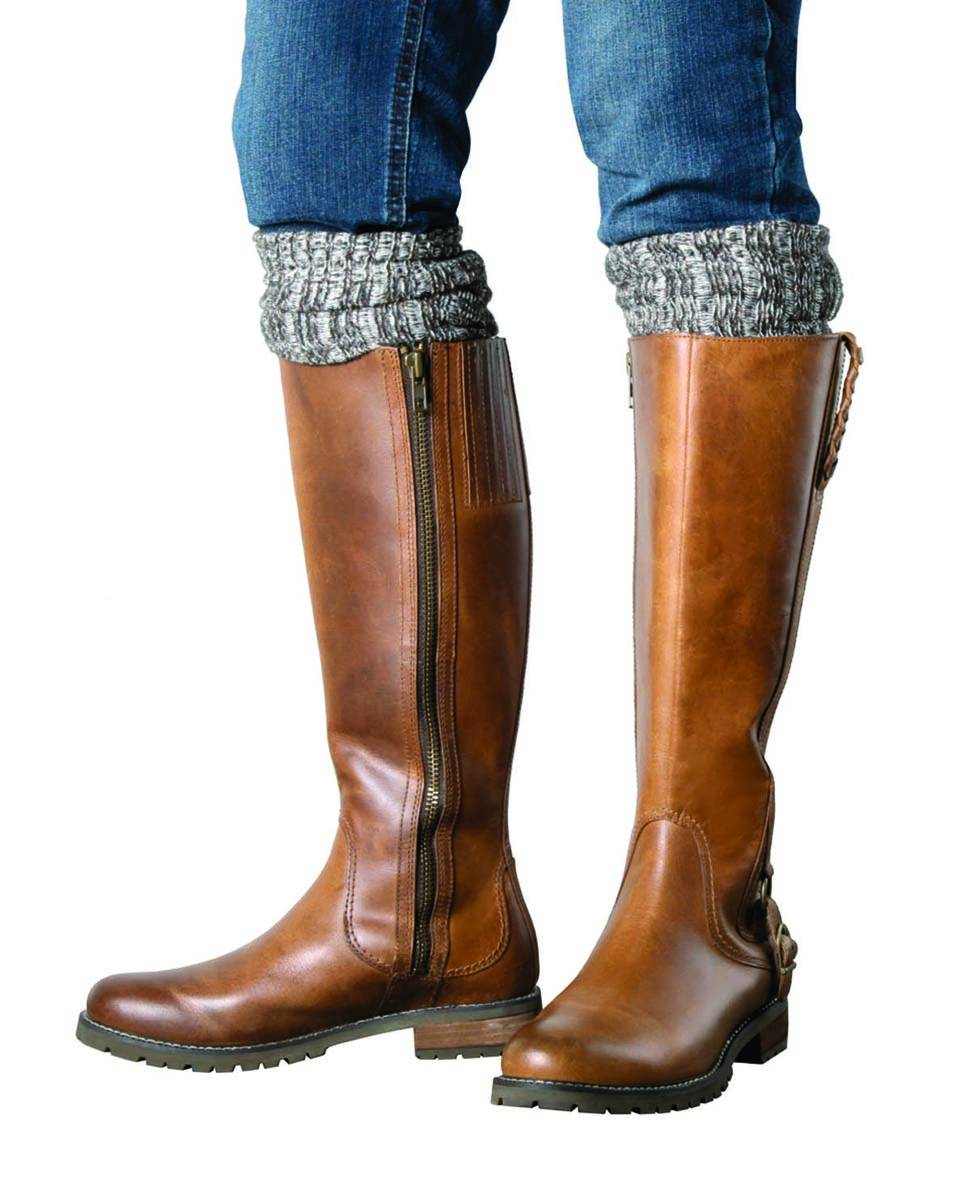 Ariat Above Knee Comfy Socks - Ladies, Black/Brown