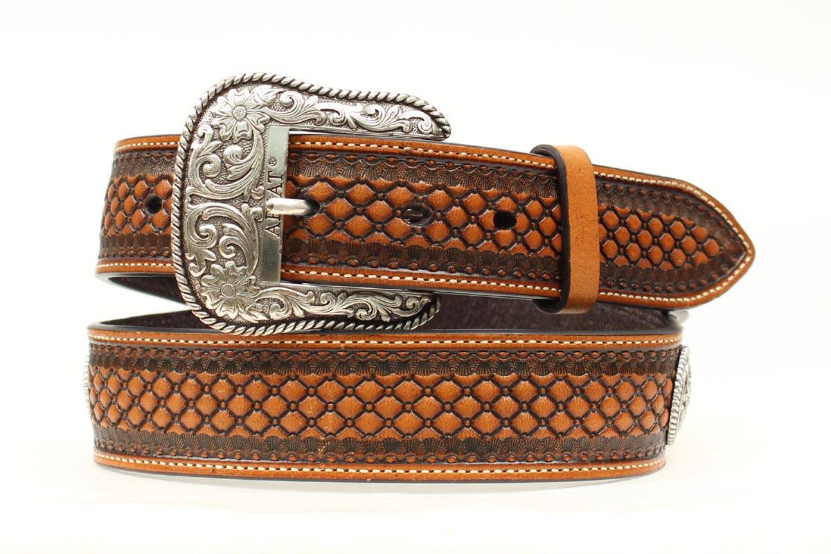 Ariat BasketWeave Bead Belt - Mens, Black