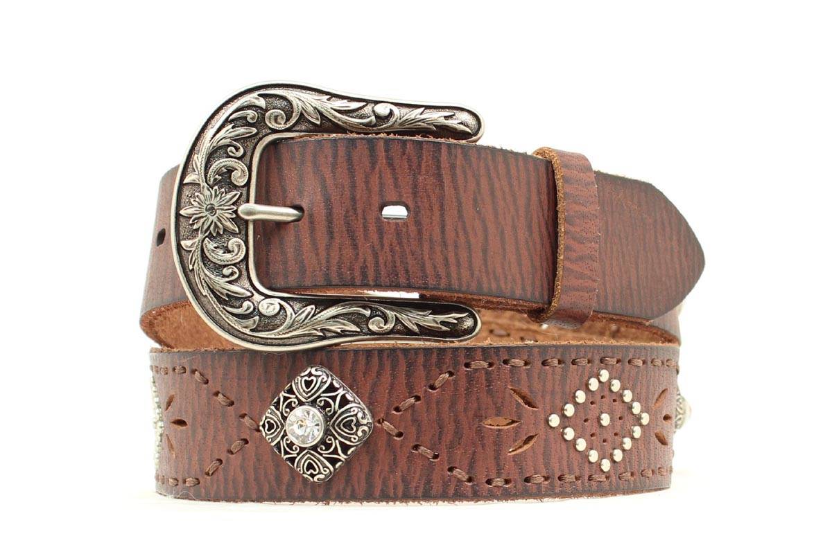 Ariat Pierced Stitch Concho Belt - Ladies