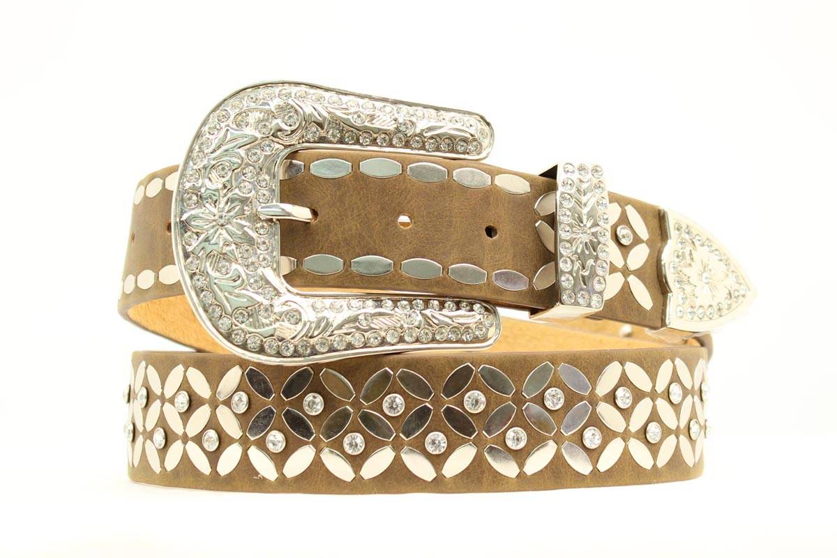 Ariat Flat Nailhead Floral Belt - Ladies