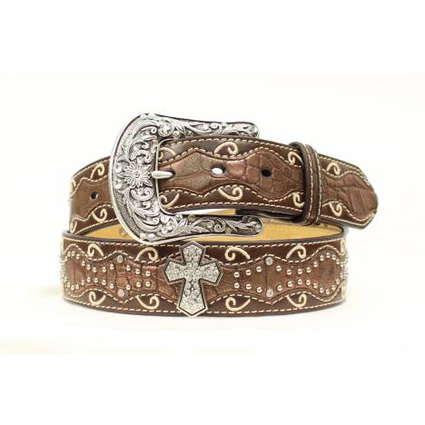 Ariat Patent Inlay Crystal Cross Belt - Ladies