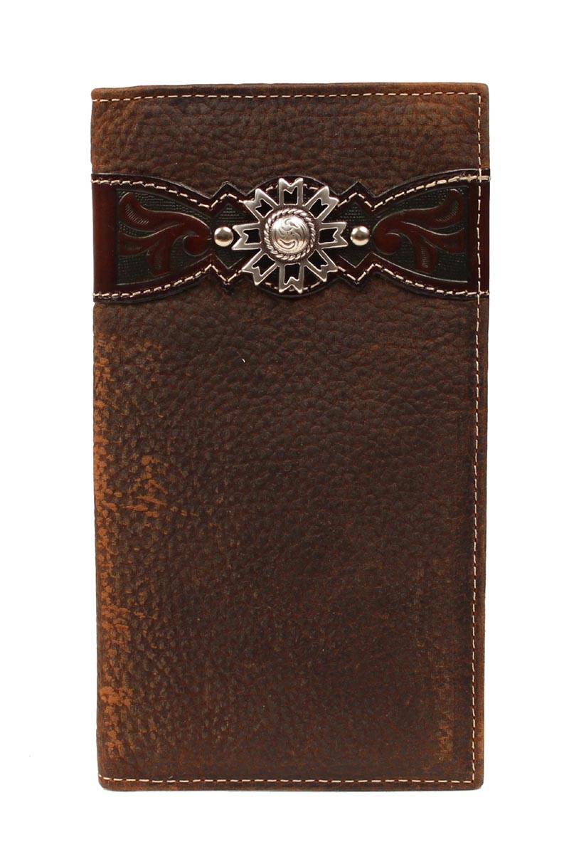 ARIAT Mens Rodeo Wallet with  Overlay & Concho