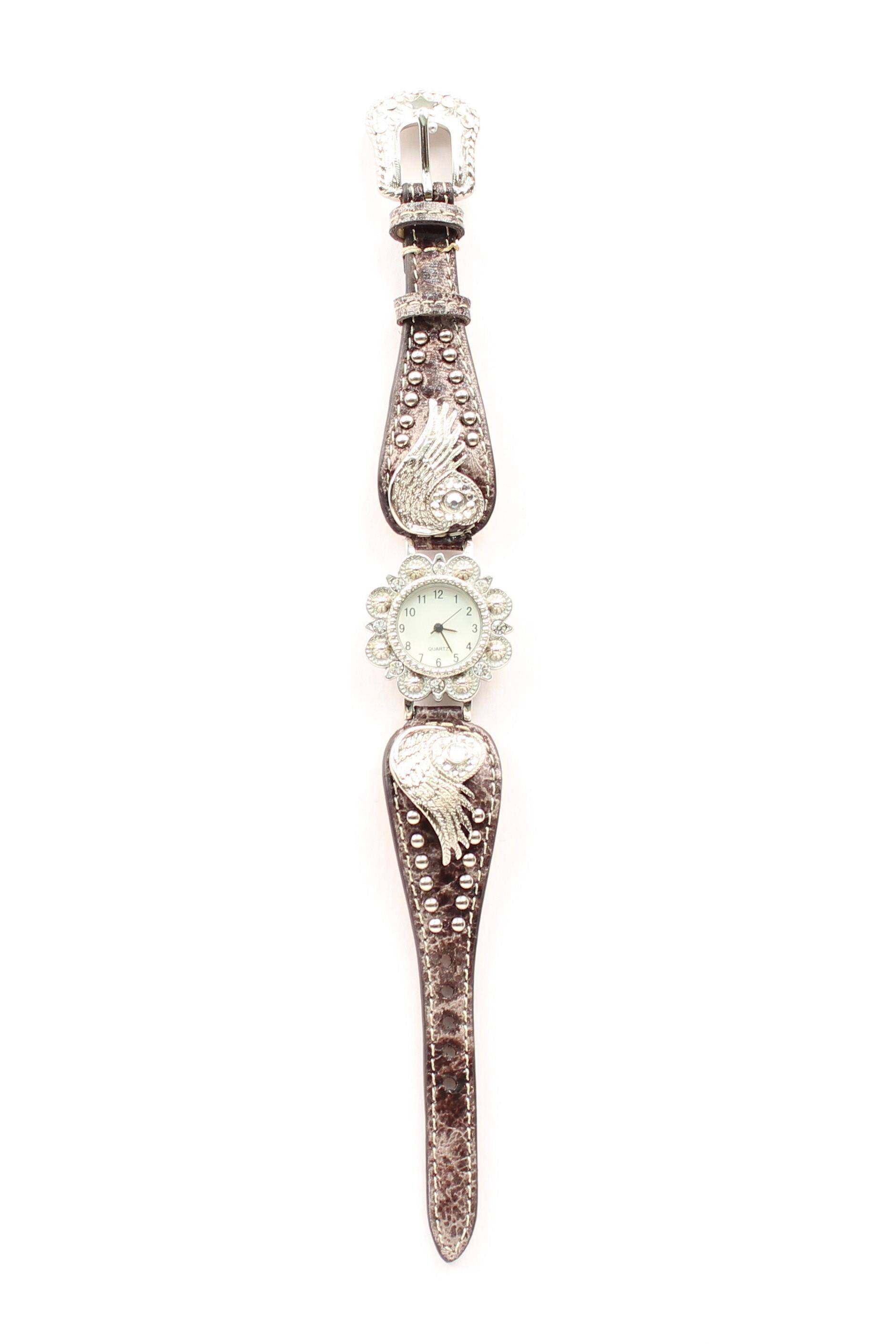 Blazin Roxx Womens Scallop Heart/Wing Watch