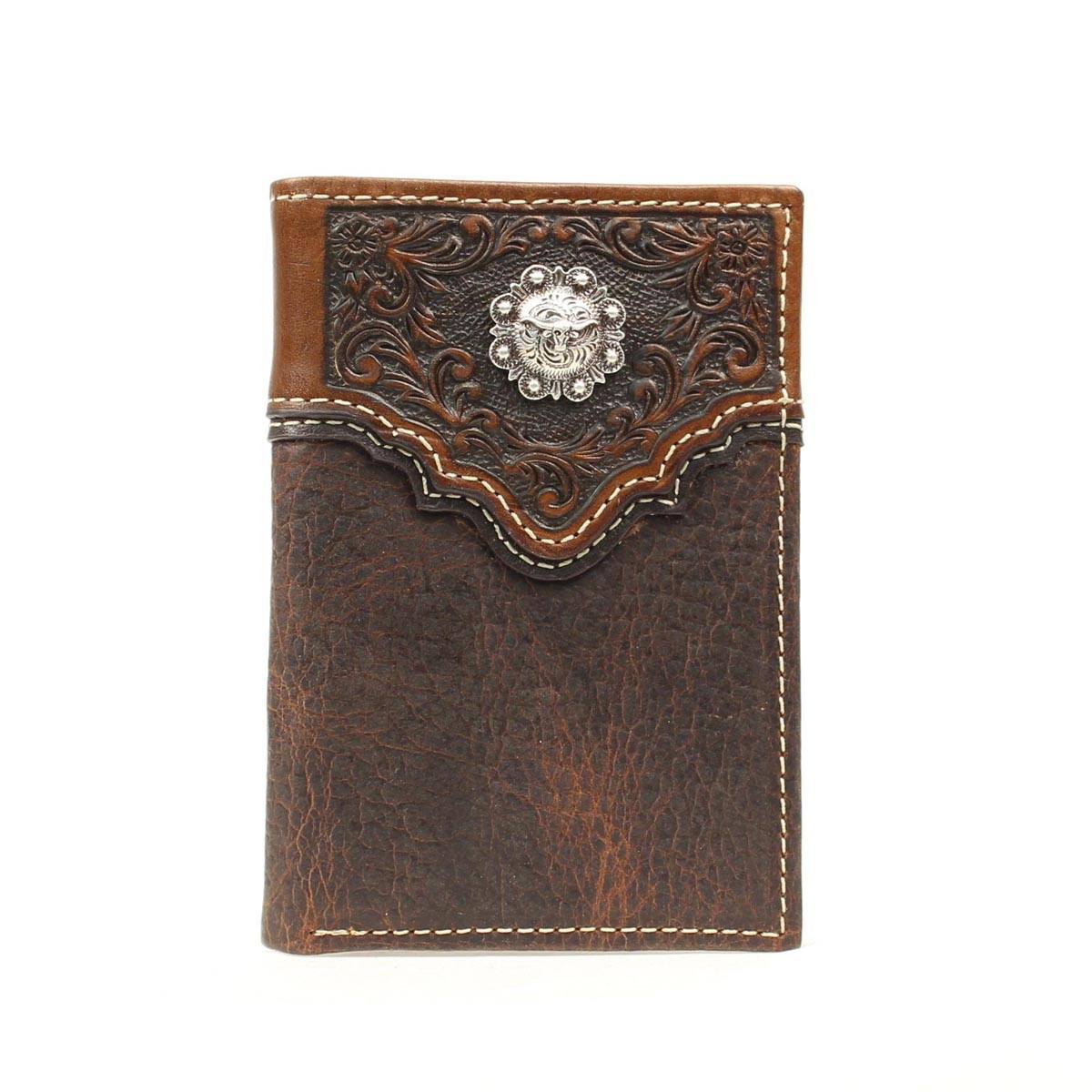 Nocona Tri-fold Scallop Edge Overlay /Concho Wallet