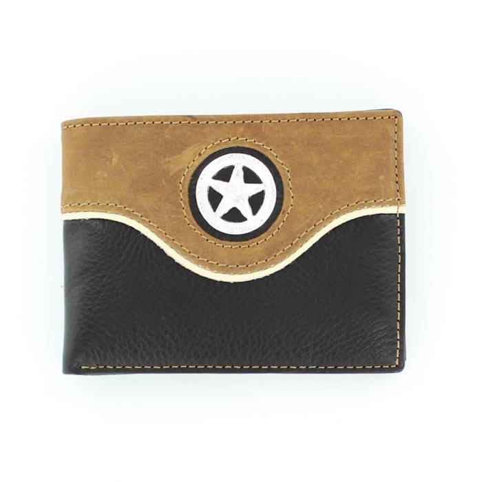 Nocona Nylon Bi-fold Overlay Star Concho Wallet