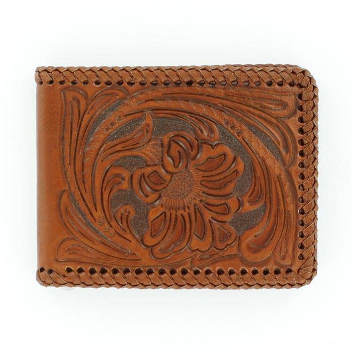 5-685794 Nocona Bifold Tooled Laced Edge Wallet sku 5-685794